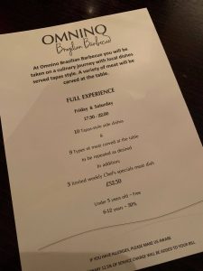 Omnino Churrascaria menu