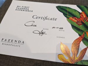 Fazenda certificate
